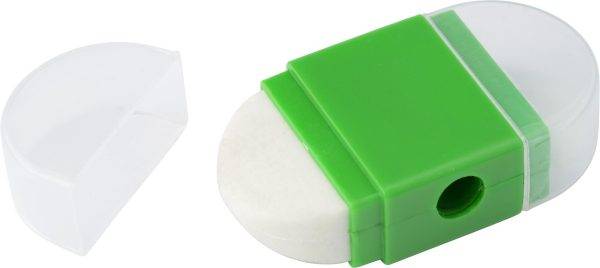 Taille-crayon et gomme Pauline | 2-en-1 personnalisé - Crayons