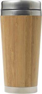 Gobelet thermos Sabine | Bambou et inox | 400 ml personnalisé - Tasses et gobelets