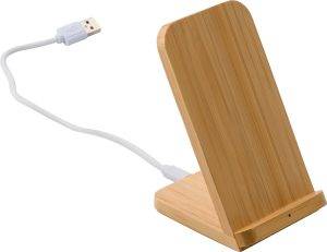 Chargeur sans fil Claudie | Bambou | Support pour téléphone personnalisé - Chargeur sans fil