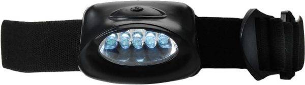 Lampe frontale Kylie | Plastique | 5 LED | 6 modes personnalisé - Carte de visite plastique