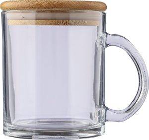 Mug Ashley | Verre recyclé | Couvercle bambou | 300 ml personnalisé - Mugs