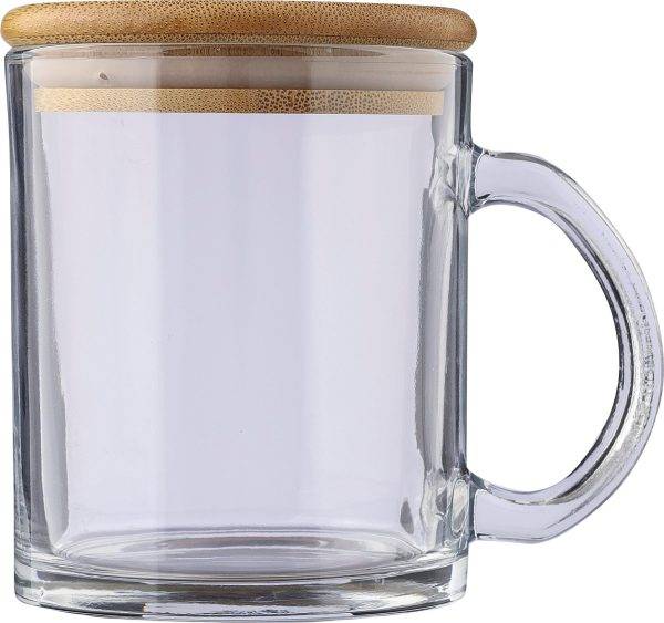 Mug Ashley | Verre recyclé | Couvercle bambou | 300 ml personnalisé - Mugs