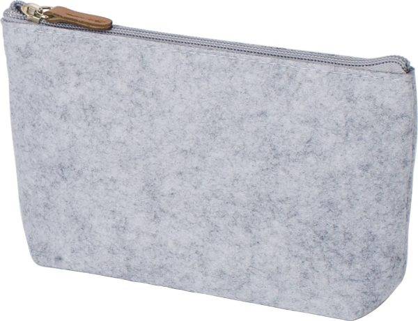Pochette cosmétique Lucy | Feutre recyclé | Détails en simili-cuir personnalisé - Cosmétiques