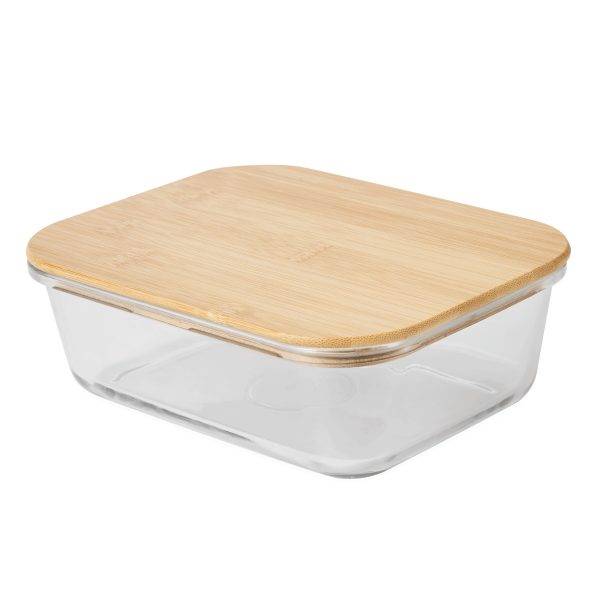 ROSILI L - Boîte à déjeuner, avec couvercle en bambou: capacité env. 1.060 ml personnalisé - Lunch box