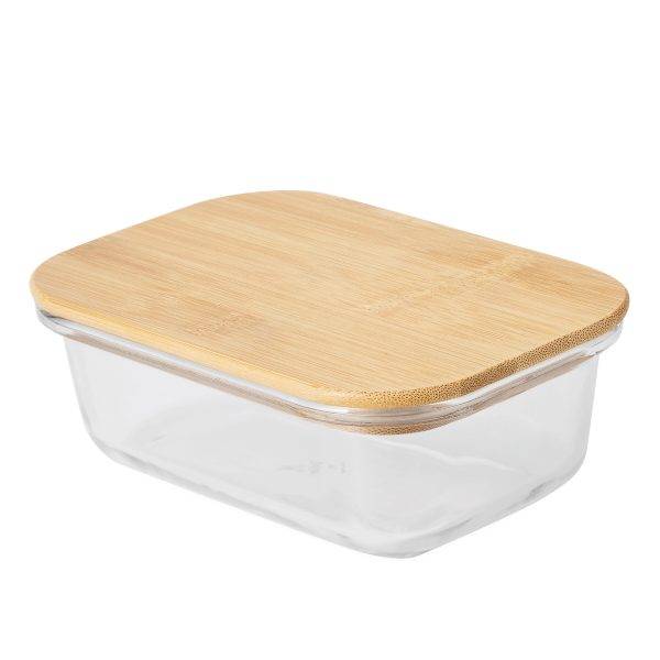 ROSILI M - Boîte à déjeuner, avec couvercle en bambou: capacité env. 350 ml personnalisé - Lunch box