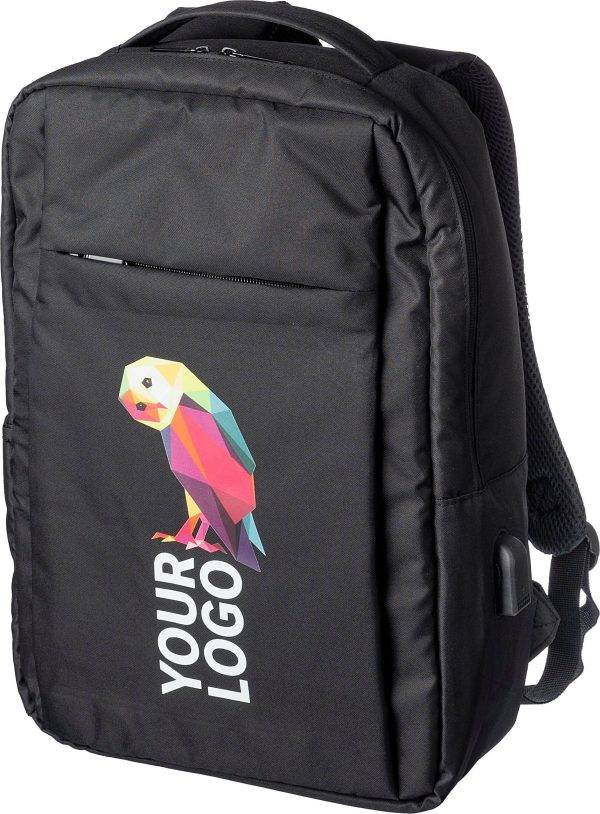 Sac à dos pour ordinateur portable Jesse | Recyclé | 16 pouces | Port USB personnalisé - Sac à dos marquage et flocage