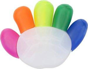 Surligneur Sierra | 5 couleurs | Forme main personnalisé - Surligneurs