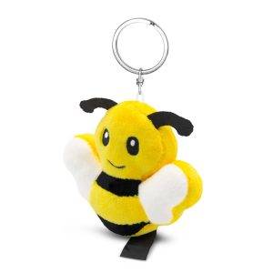 Abeille en peluche RPET, porte-clés Miro jaune personnalisable