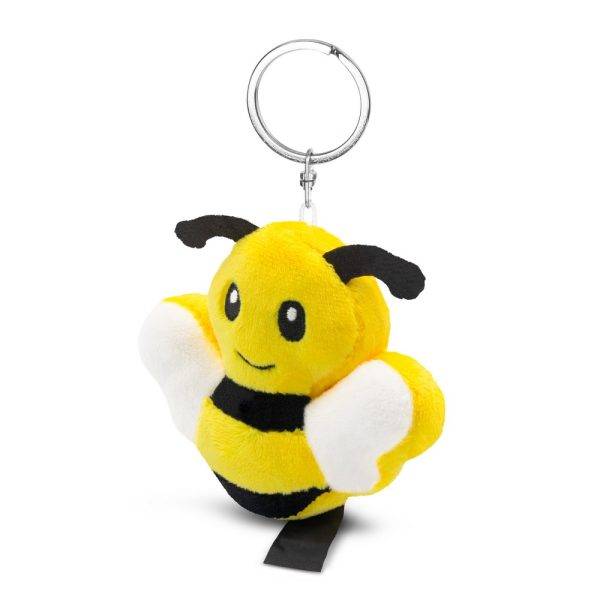 Abeille en peluche RPET, porte-clés Miro jaune personnalisable