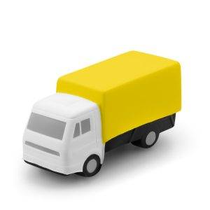 Anti-stress 'camion' Lulia jaune personnalisable avec logo