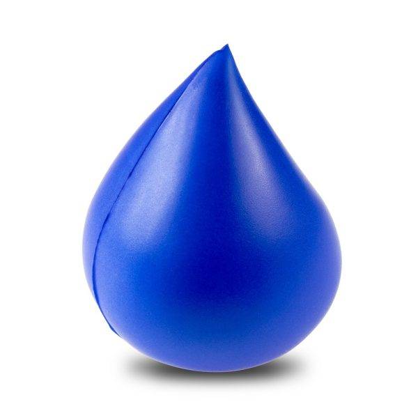 Anti-stress en forme de « goutte » Kian bleu personnalisable avec logo