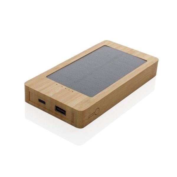 Batterie de secours solaire 10.000mAh en bambou personnalisable