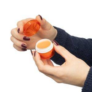Baume à lèvres orange personnalisable avec logo – réf. VB201-07
