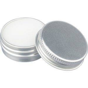 Baume à lèvres végétalien argent personnalisable avec logo