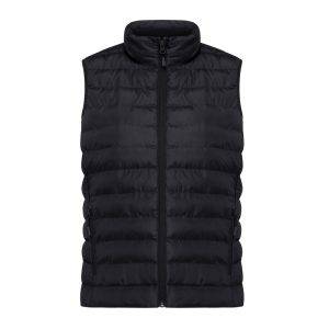 Bodywarmer femme en polyester recyclé IQONIQ Meru noir personnalisable