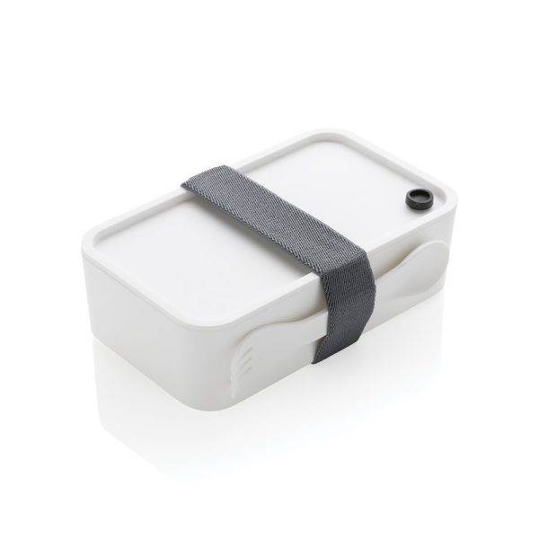 Boîte à Lunch en PP avec cuichette blanc personnalisable avec logo