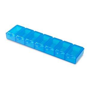 Boîte à pilules avec 7 compartiments Chuks bleu personnalisable