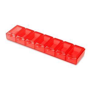 Boîte à pilules avec 7 compartiments Chuks rouge personnalisable