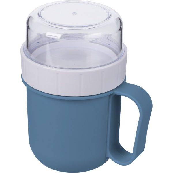 Boîte alimentaire de 450 ml bleu personnalisable avec logo