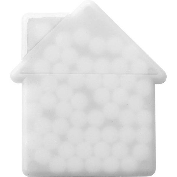 Boîte de bonbons à la menthe 'Maison' blanc personnalisable avec logo