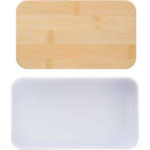 Boîtes à lunch, 2x400 ml, couvercle en bambou, personnalisable – réf. V1215-02
