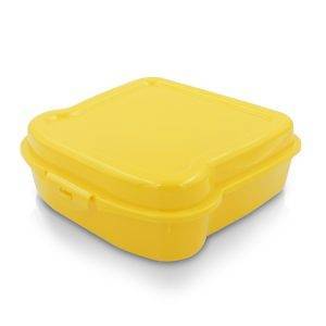 Boîtes à lunch 'sandwich' 450 ml Saffo jaune personnalisable avec logo