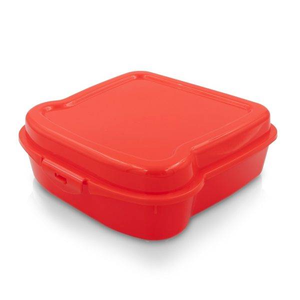 Boîtes à lunch 'sandwich' 450 ml Saffo rouge personnalisable avec logo
