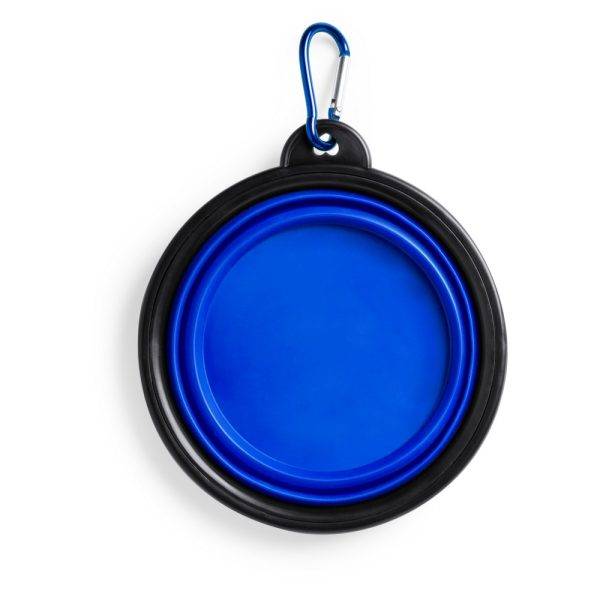 Bol pliable pour chien bleu personnalisable avec logo