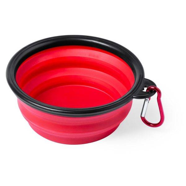 Bol pliable pour chien rouge personnalisable avec logo