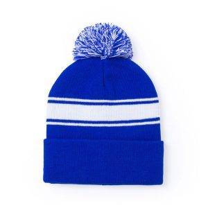 Bonnet d'hiver bleu personnalisable avec logo