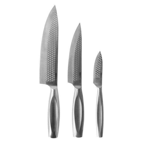 BOSKA Set de 3 couteaux de cuisine Monaco+ gris personnalisable