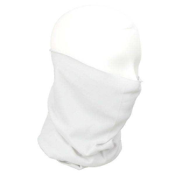 Bouclier de visage et de cou Oskarine blanc personnalisable avec logo