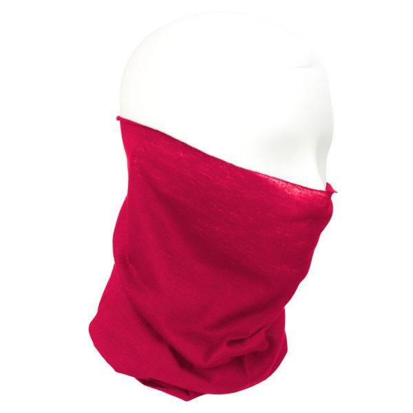 Bouclier de visage et de cou Oskarine rouge personnalisable avec logo