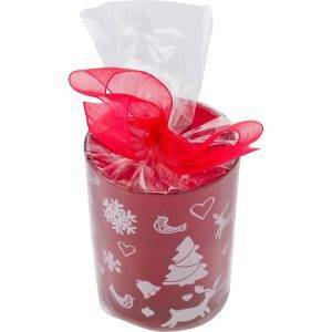 Bougeoir décoré avec bougie chauffe-plat rouge personnalisable