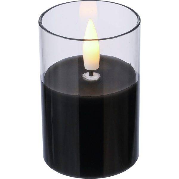 Bougie LED noir personnalisable avec logo