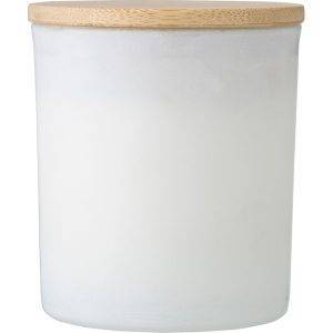 Bougie parfumée blanc personnalisable avec logo – réf. V1198-02