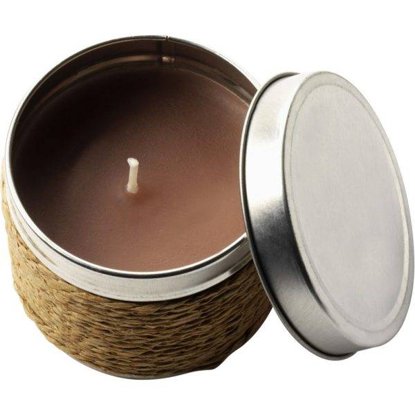 Bougie parfumée brun claire personnalisable avec logo