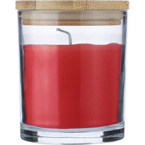 Bougie parfumée rouge personnalisable avec logo – réf. VA891-05
