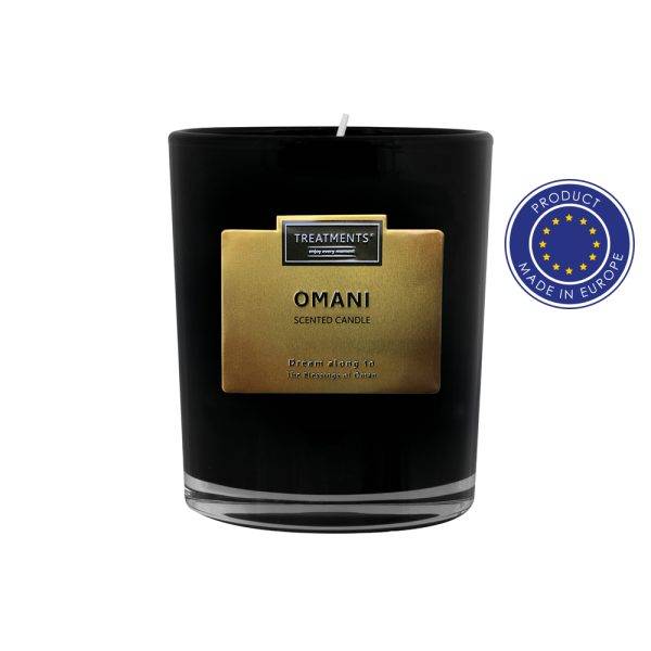 Bougie parfumée TREATMENTS jaune personnalisable avec logo