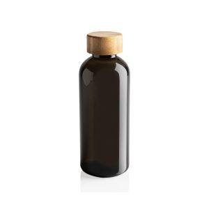 Bouteille 600ml en rPET RCS avec couvercle en bambou personnalisable – réf. P433.091