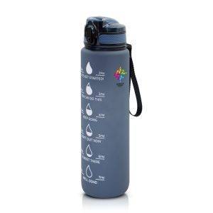 Bouteille de motivation 1000 ml Bennie bleu marine personnalisable