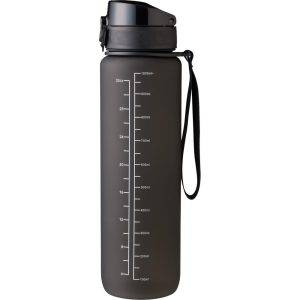 Bouteille de motivation RPET 1000 ml noir personnalisable avec logo