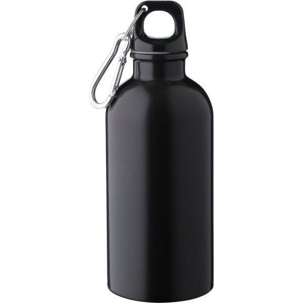 Bouteille de sport 400 ml noir personnalisable avec logo