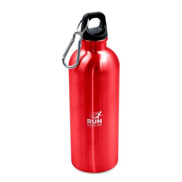 Bouteille de sport 500 ml avec mousqueton Brenda rouge personnalisable