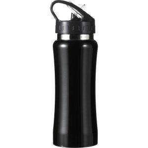 Bouteille de sport 600 ml noir personnalisable avec logo