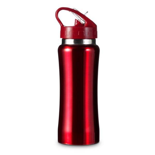 Bouteille de sport 600 ml rouge personnalisable avec logo