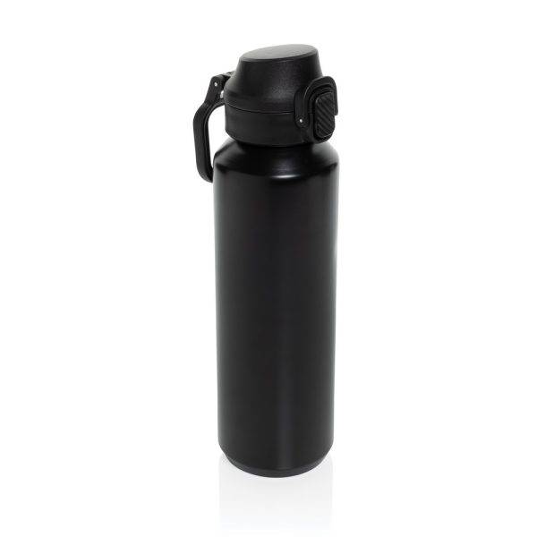 Bouteille de sport 600ML en acier recyclé RCS Via noir personnalisable