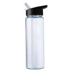 Bouteille de sport 750 ml en RPET noir personnalisable avec logo