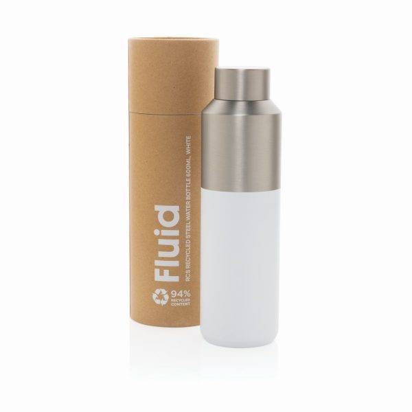 Bouteille d'eau 600ml en acier recyclé certifiée RCS personnalisable – réf. P437.0703