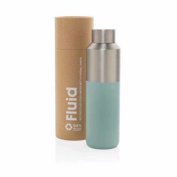 Bouteille d'eau 600ml en acier recyclé certifiée RCS personnalisable – réf. P437.0717
